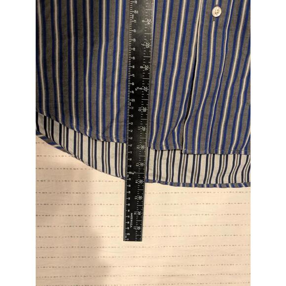 Robe Di Kappa Stylish Striped Button-Up Shirt Mens XL Blue White - Picture 12 of 13